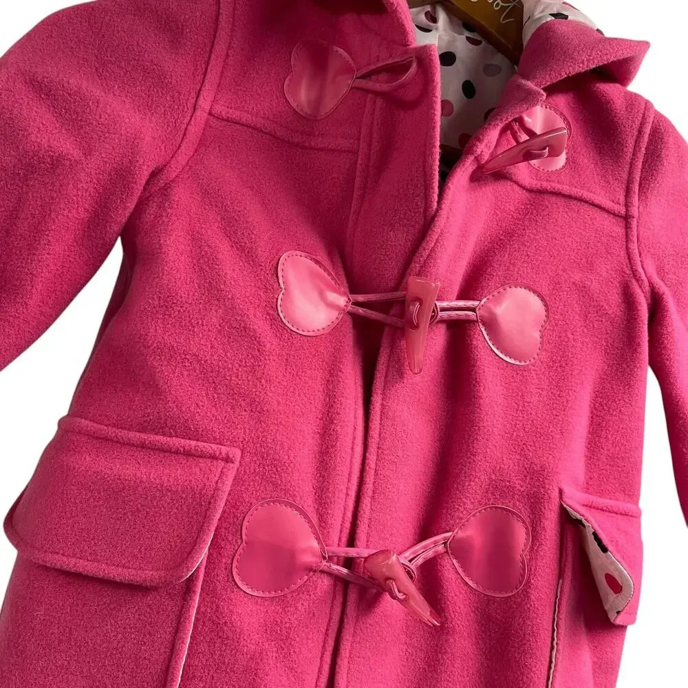 Pink Pea Coat Girls Dunnes Valentines Day 2-3 Years Wool Blend